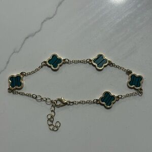 Elegant Gold and Teal Bracelet